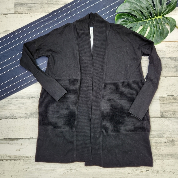 Lululemon Sit In Lotus Wrap II Merino Wool Cardigan Black Size 4 - Picture 2 of 10